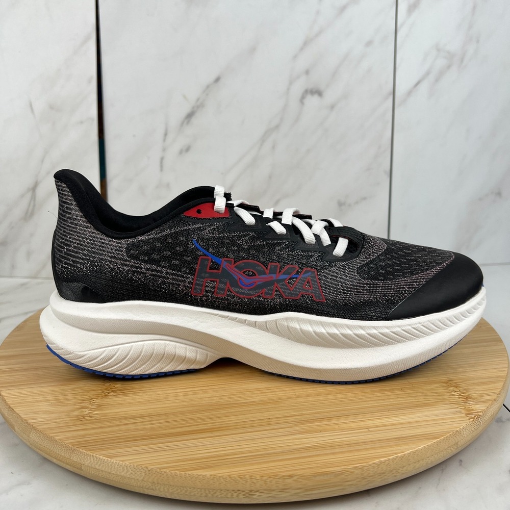 Hoka One Mach 6 Youth / Mens Size 7 MD Black Red Running Shoes 1147553 BKVR